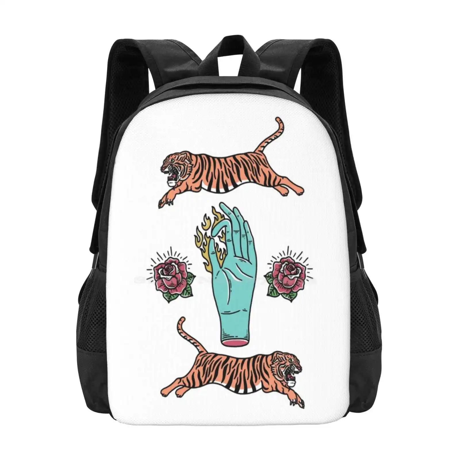 Fire Hoop Hot Sale Backpack Fashion Bags Fire Hoop Fire Ring Tiger Jump Tiger Circus Hand Fire Tiger Show Circus Show Vintage