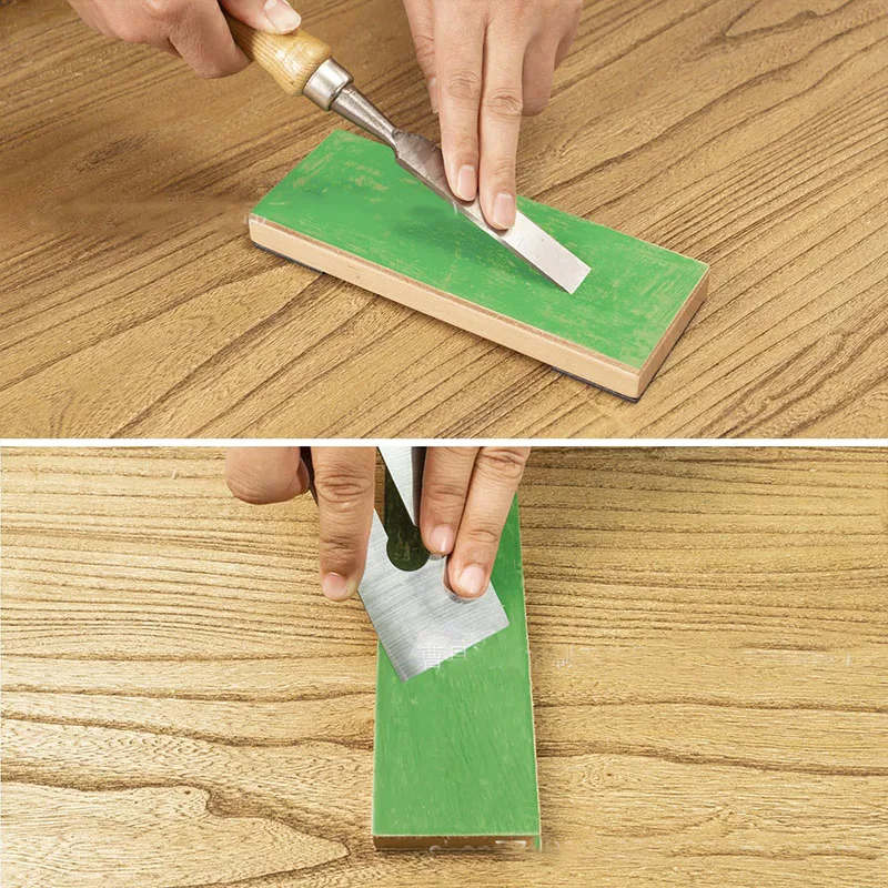 New Knife Sharpener Polishing Leather 315mm Double-side Honing Strop Compound Wooden Handle