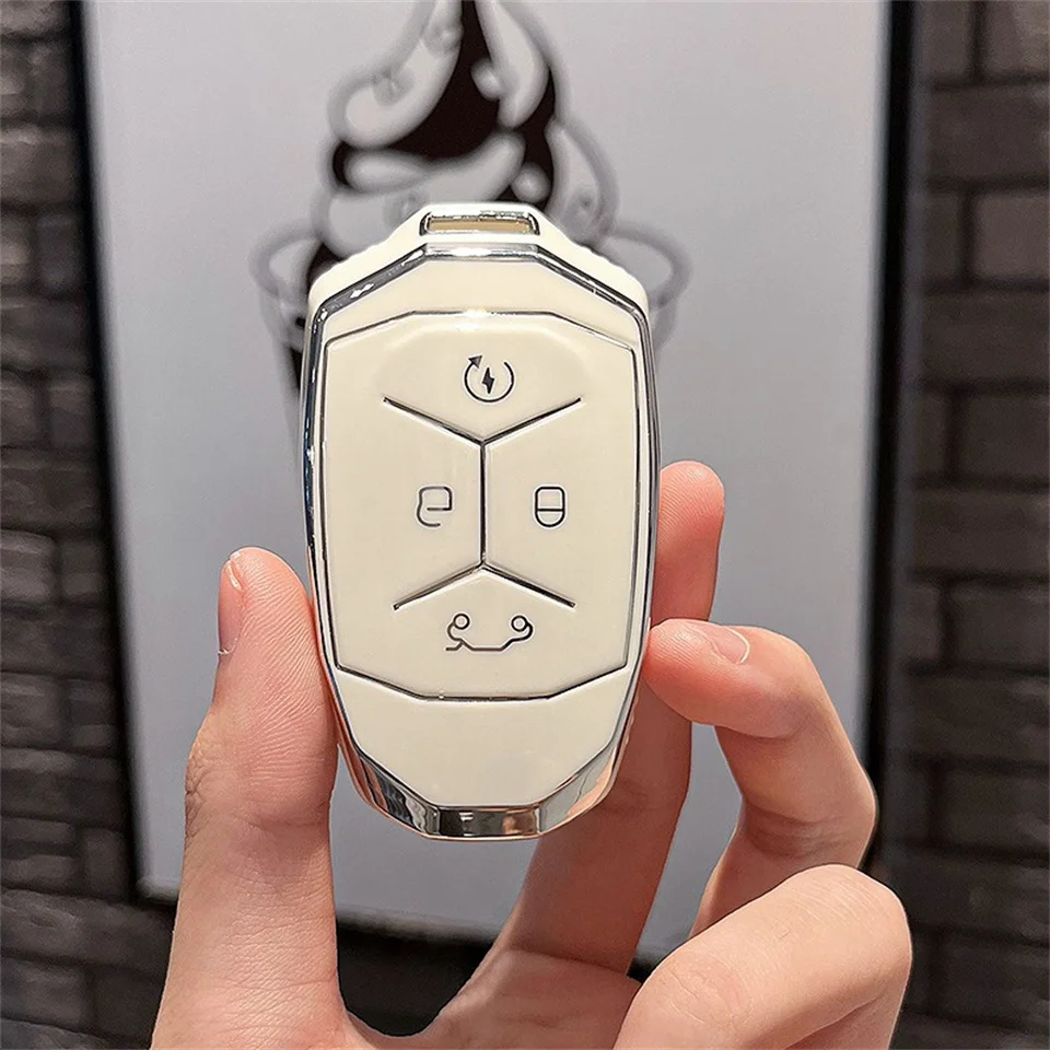 Car Key Case Cover For Geely LYNK&CO 01 02 03 05 2017 2018 Auto Smart Remote Key Shell Accessories Protector Car styling