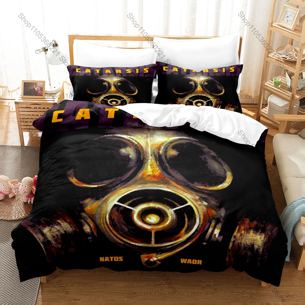 

Natos Y Waor Duvet Cover + 2 Pillowcases, Spanish Hip Hop Duo Print Bedding Set Soft Fabric Bedroom Decor Gift for Rap Music