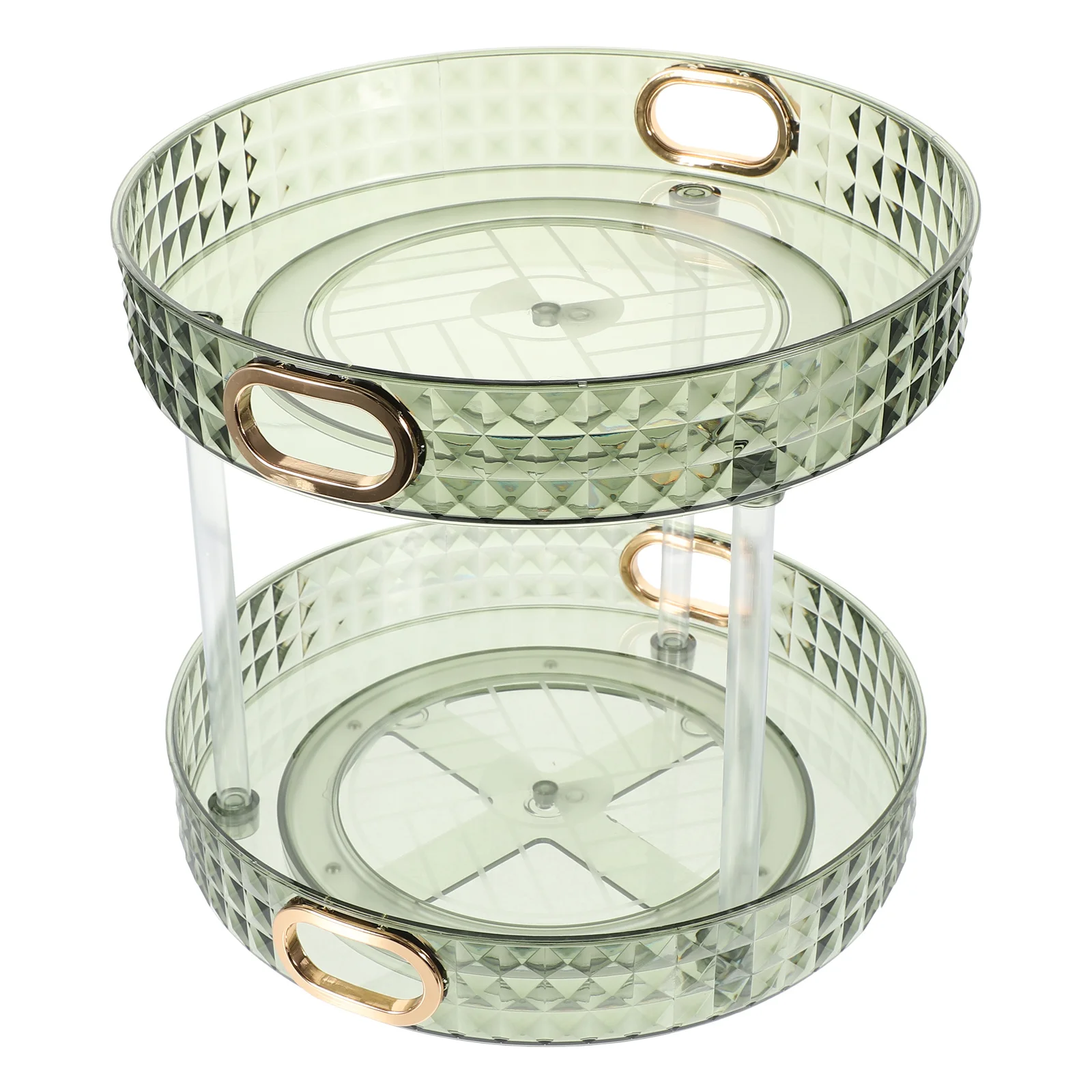 

Double Layer Rotating Makeup Organizer for Vanity Luxury Storage Holder Countertop Dressing Table Bathroom Organization