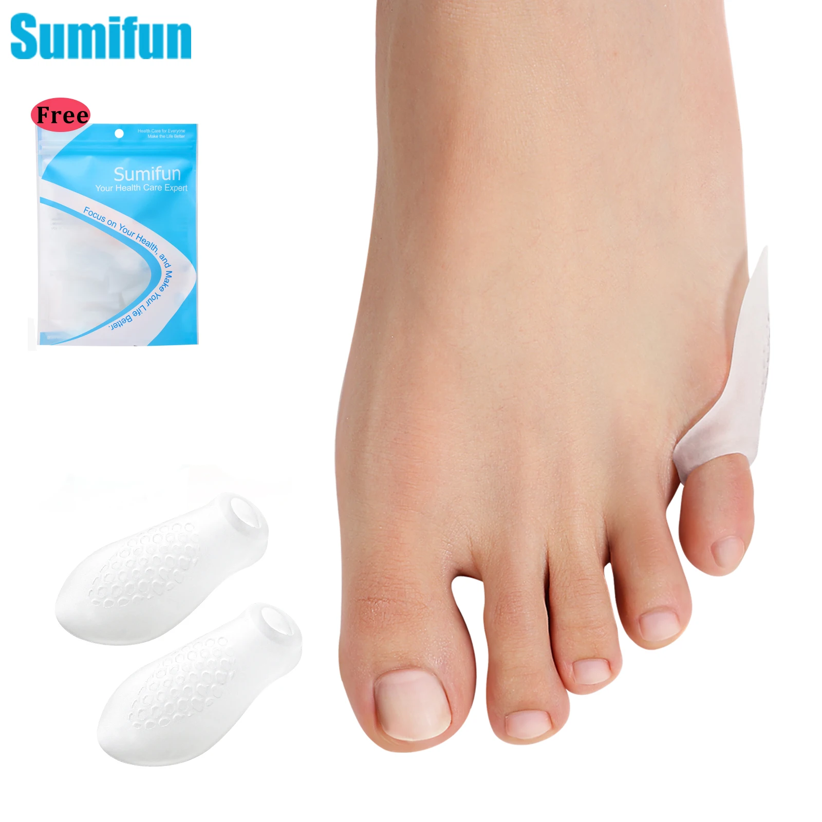 2/4/6/8개입 수미펀 실리콘 엄지발가락 교정기 무지외반증 발 교정기 작은 발가락 교정기 발 관리 도구