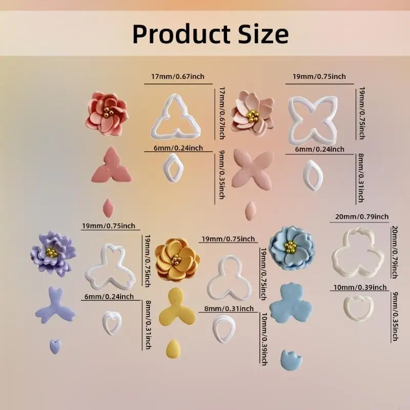 KX4B Earring Earring Cutter Clay Molds Earling Earring Cutter cho đồ trang sức đất sét