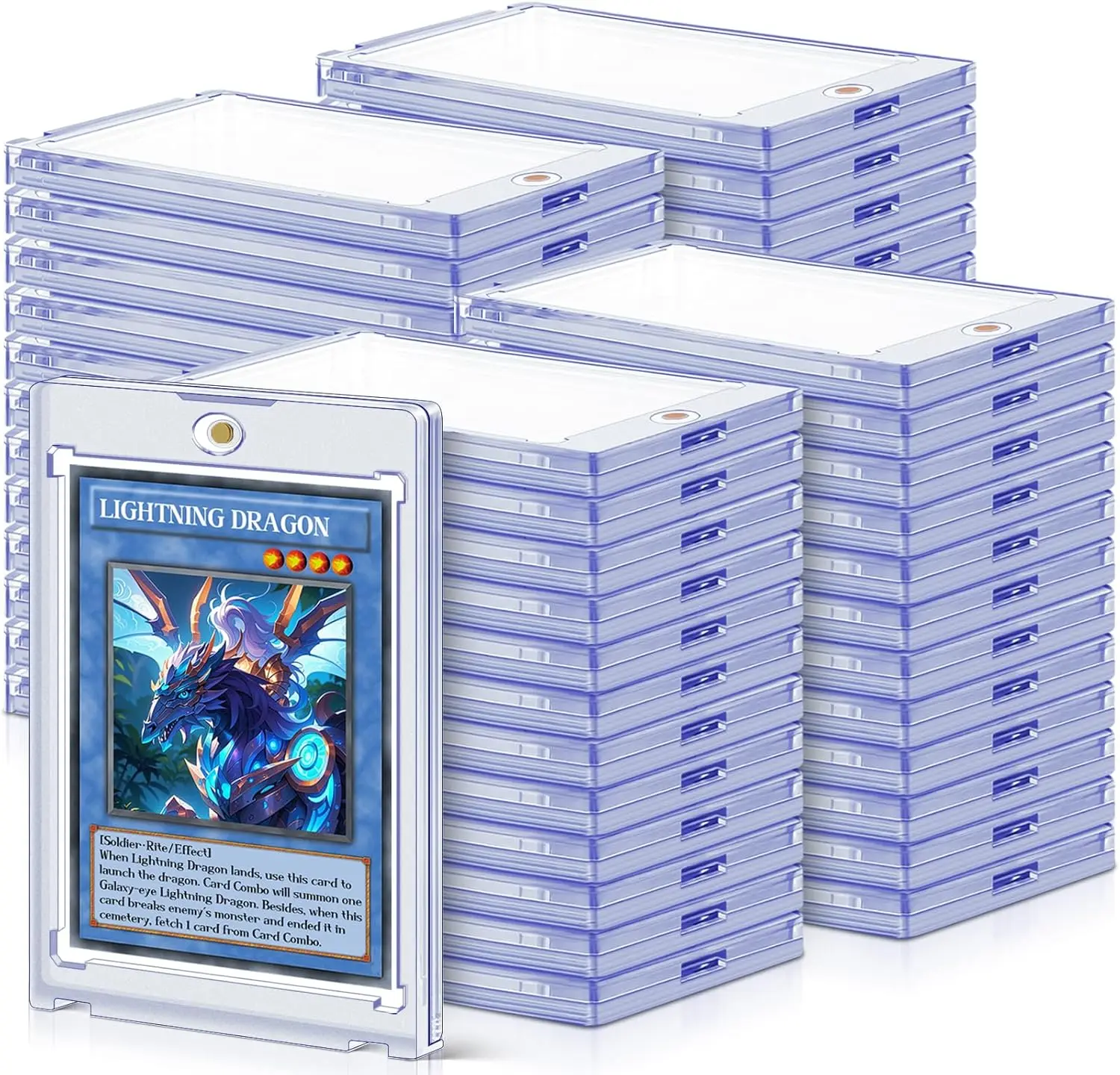 

100 ct Magnetic Card Holders for Trading Cards, 35 pt Hard Sleeves Case Fit MTG, Sports, Baseball Cards