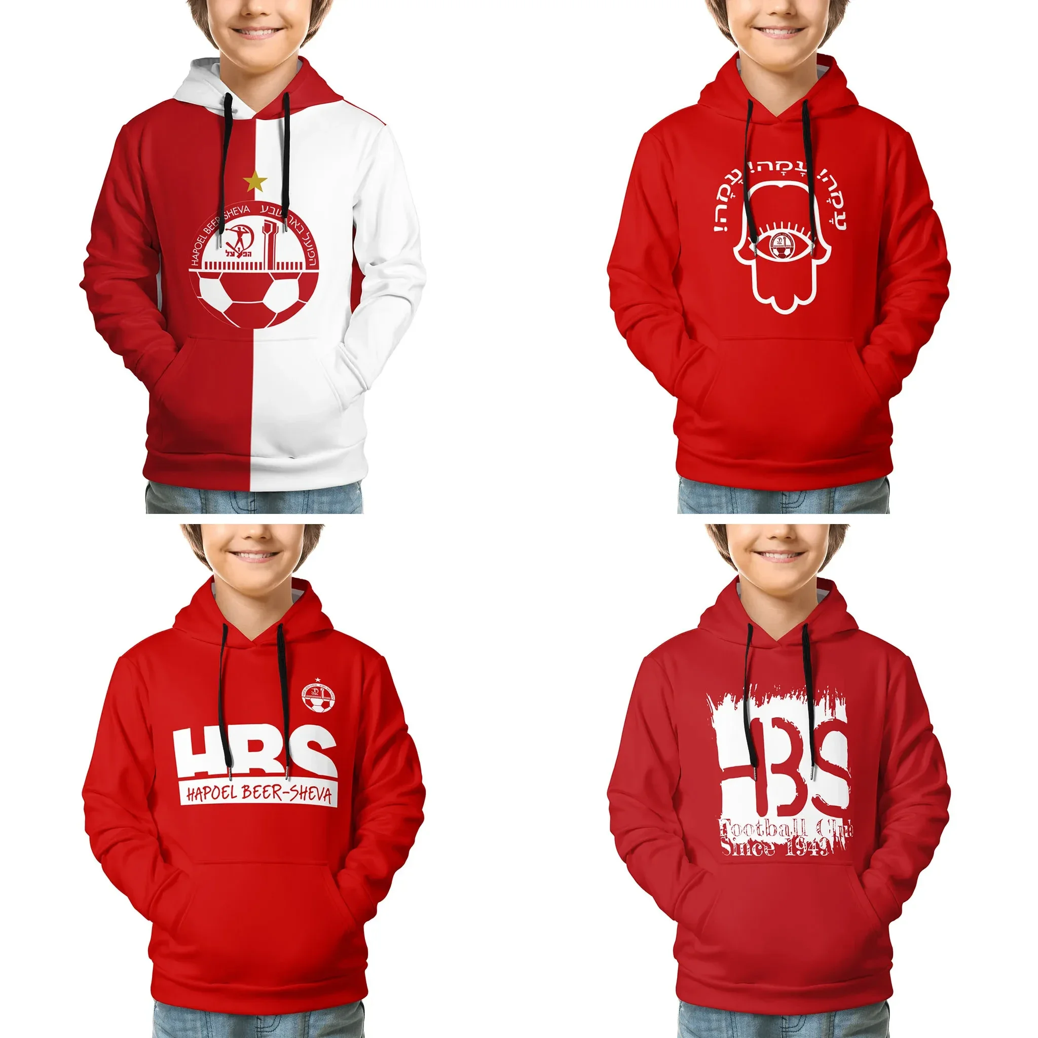 

Hapoel Beer Sheva Kid's Pullover Hoodie Casual Hooded Youth Sweatshirt Hoodies Sportswear Tracksuit