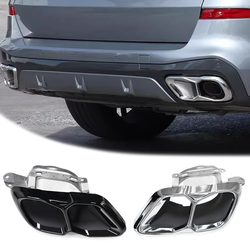 For BMW X5 X6 X7 G05 G06 G07 Tailpipe Muffler Upgrade High-end M60 Four Outlet Stainless Steel Square Exhaust Exhaust System