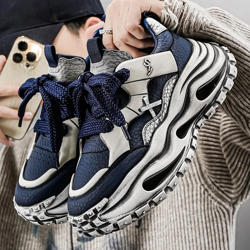 

Новые модные мужские кроссовки на толстой подошве для спорта и отдыха, весна 2026, универсальные, дышащие, трендовые