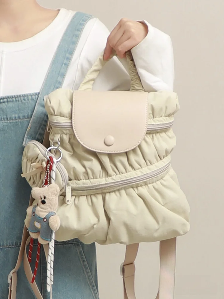 حقيبة ظهر نسائية قابلة للطي من فريش كلاود، حقيبة سفر ترفيهية بحمالتين، حقيبة شبابية من النايلون بلون واحد مع إغلاق بسحاب، حجم...