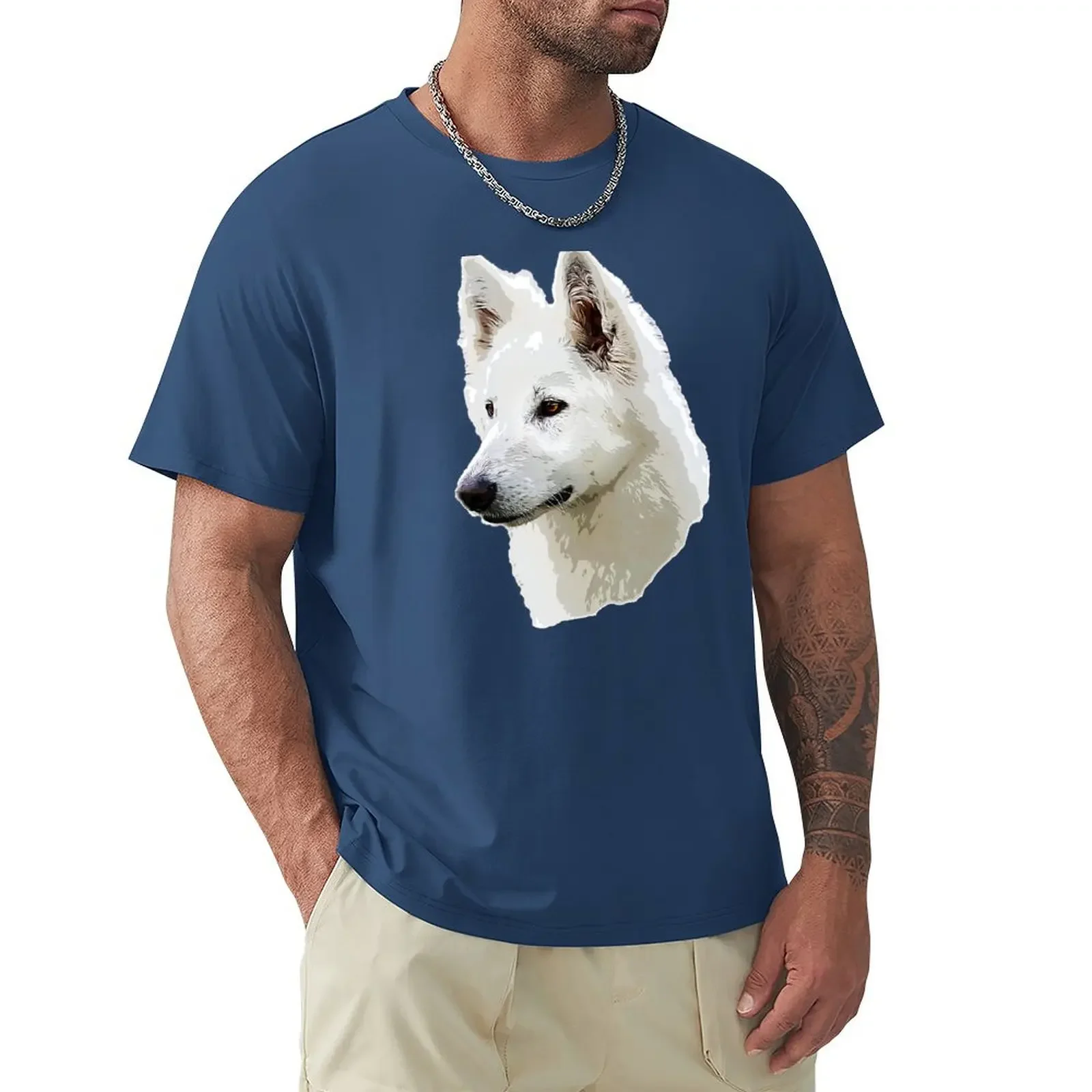 White Swiss Shepherd Stunning White Dog T-Shirt sports fans hippie clothes plus size tops T-shirt men