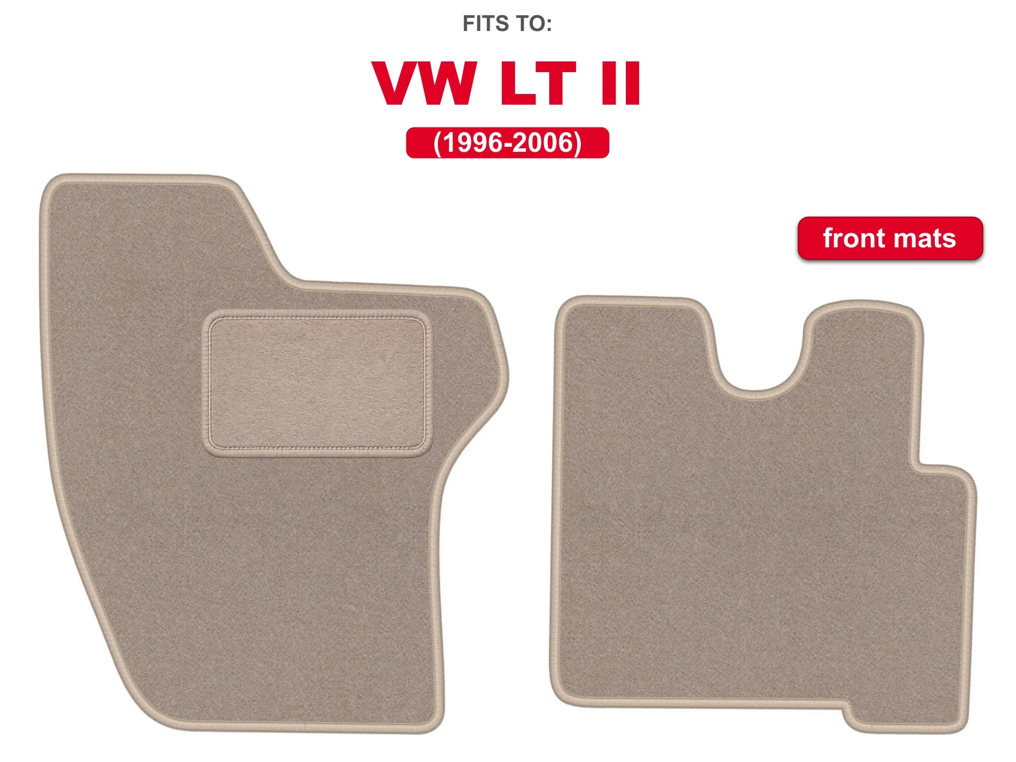 Velour voorste vloermatten voor: VW LT II 1996-2006 bestelwagen beige set auto voorste vloermatten voor voertuigvloer