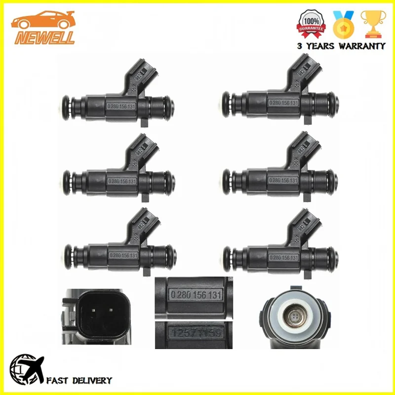 

6pcs 0280156131 12571159 Fuel injector For Cadillac STS Buick LaCrosse 3.6L 2005-2006 832-12116 2171552 4G1914 Holden Commodore