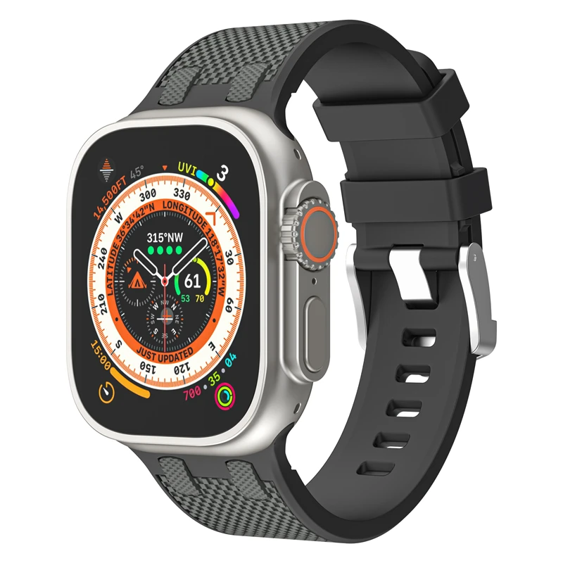 Suitable for Apple Watch Series 1~9 Generation/Se Apple Sports Style Farmhouse Oak Silicone Strap image 5