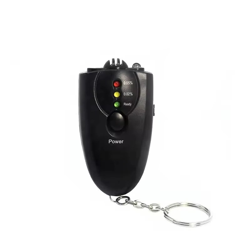 Compact Keychain Design Alcohol Detection Meter Tester with Built-in Light for Drunk Driving Safety