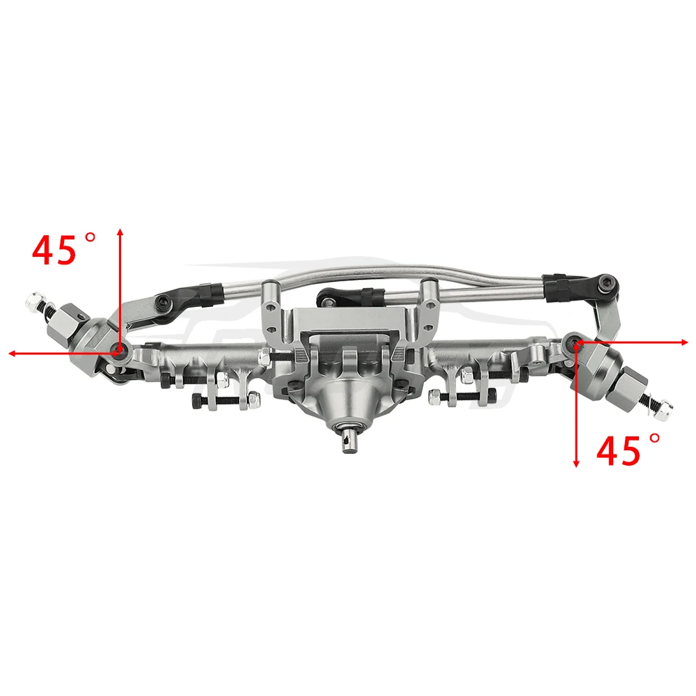 SCX10 II CNC Aluminiowa przednia tylna prosta kompletna oś do 1/10 Axial SCX10 II 90046 90047 RC Crawler Car Upgrade Parts