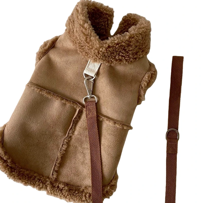 Klassische, einfarbige Hundewesten, Winter-Fleece, warme Hundekleidung für kleine und mittelgroße Hunde, Jacken, Katzen-Herbstkleidung, warme Traktionsweste