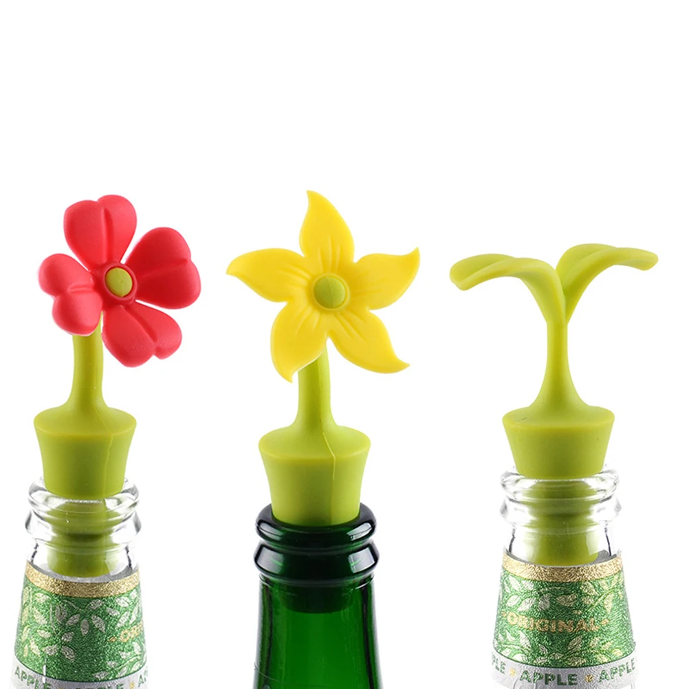 

Wine Bottle Stopper Leaf Shape Display Flower Red Plug Stoppers Corks Reusable Mini Size Portable Air Tight Seal Gifts