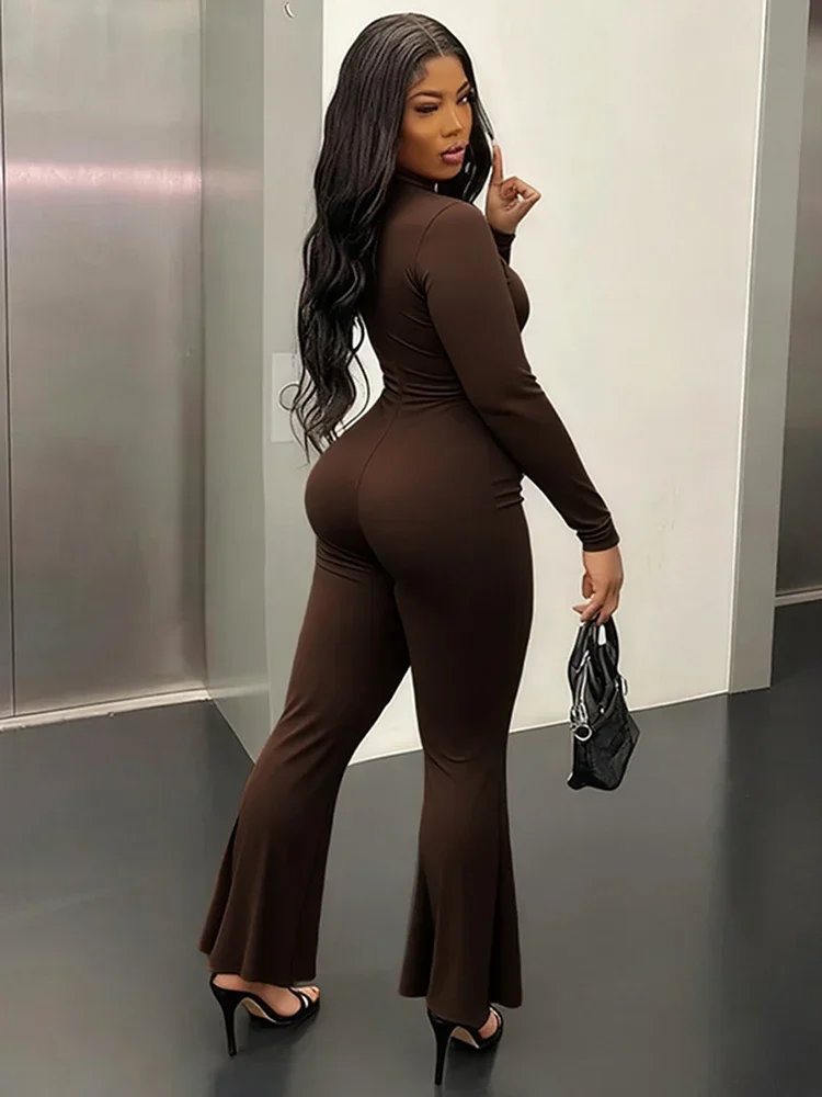 بدلة قفز مكشكشة مرقعة من EOENKKY للسيدات بفتحة رقبة على شكل حرف v عميقة للياقة البدنية في الخريف وسحاب للنشاط ملابس خروج ضيقة للتمرين