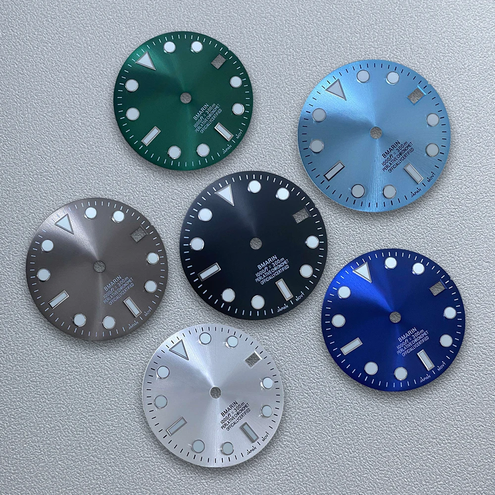 

28.5mm S5 Logo SKX007 Dial Fit NH36/4R36 Japanese Movement Green Luminous High-Quality Watch Modified Accessories