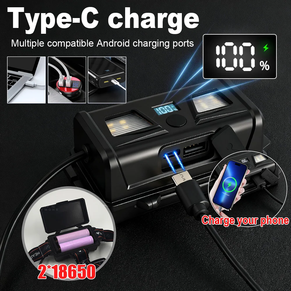 Potente linterna frontal LED superbrillante, linternas de cabeza recargables 18650, lámpara de cabeza de alta potencia, luz Led de cabeza impermeable