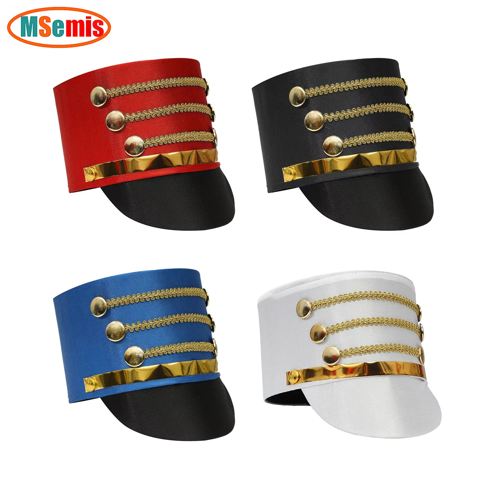 Children Majorette Master Hat Soldier Band Costume Accessory Hat Props for Halloween Themed Party Masquerade Photography Cosplay