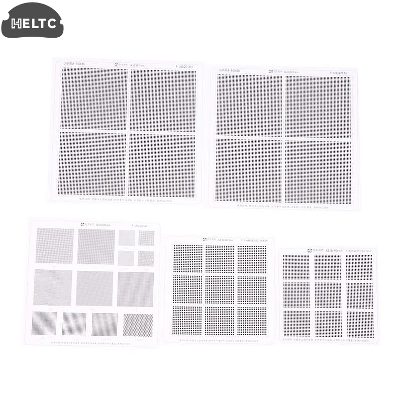 УФ-маска для припоя, трафарет, расстояние между отверстиями 0,3/0,4/0,5/0,5/0,5,58/0,6/0,8/1,0 мм, универсальная зеленая масляная сетка, УФ-паяльная маска, трафарет для реболлинга BGA