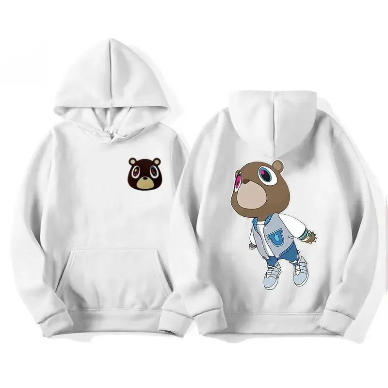 Limited Kanye West Graduation Dropout Bear Hoodie Men's Women Fashion Vintage Clothes Hooded Hip Hop Casual Oversized Sweatshirt