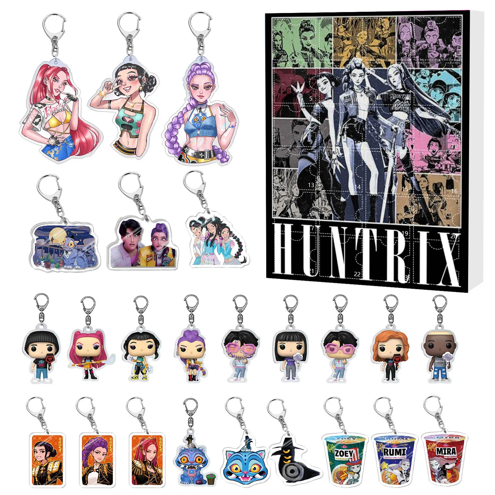 Action Figure Scene linkage KPOP Witch Hunters, Christmas Countdown Calendar Blind Box, Backpack Car Keychain Acrylic Pendant