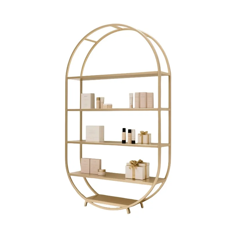 

Beauty Salon Display Cabinet Cosmetics Multi-layer Shelf Nail Polish Glue Display Shelf Gold Commercial Display Shelf