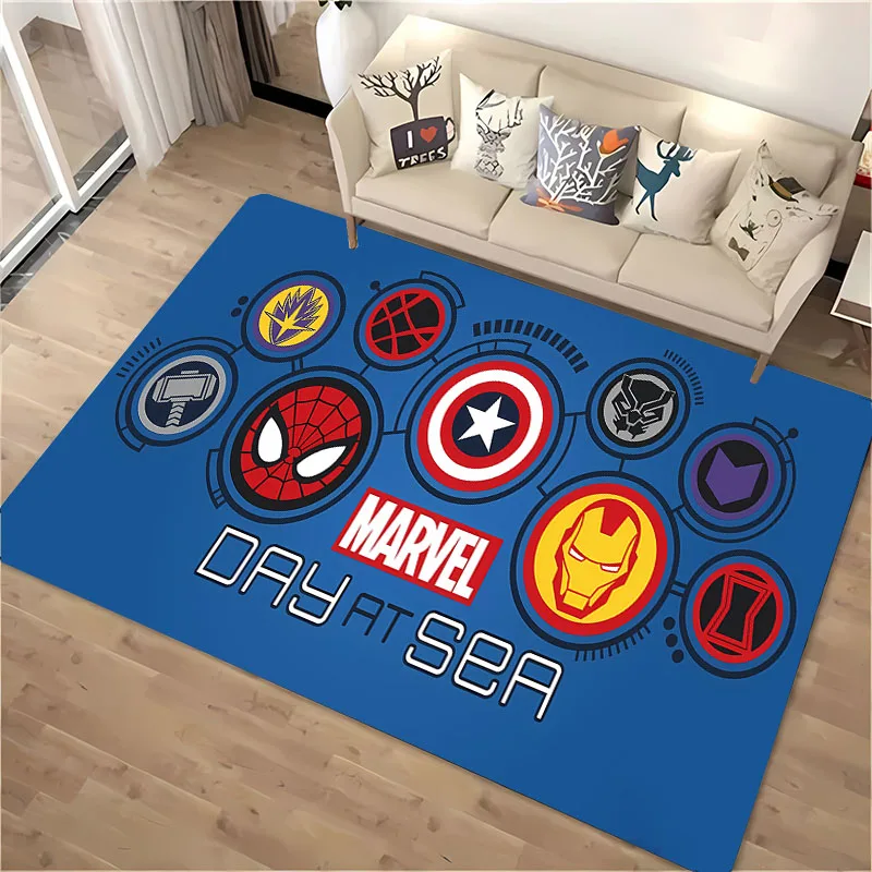 Marvel Logo Theme Area Carpet,Living Room and Bedroom Household Items, Children's Room Sofa Mat,Doormat Floor Anti-slip Rug,Gift