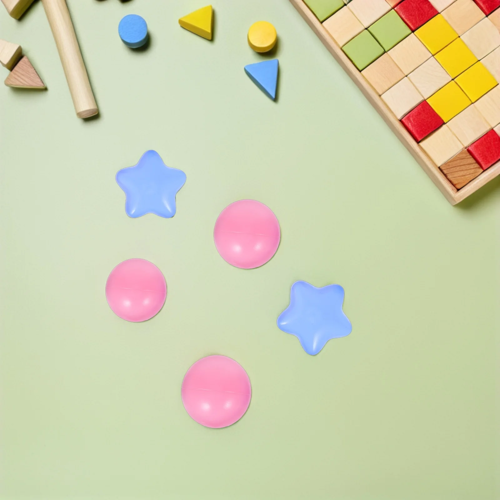 

100Pcs Ocean Balls Plastic Star Round Shape Bright Colors Playroom Pool Decor Ocean Balls Toy Ball Swimming Toys