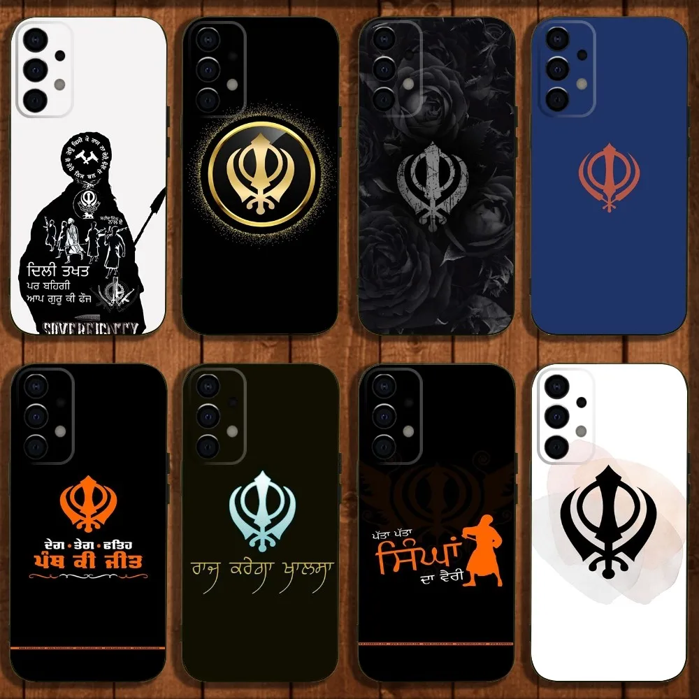 

Sikh Khanda Sikhism Phone Case For Samsung Galaxy A13,A21s,A22,A31,A32,A52,A53,A71,A80,A91 Soft Black Cover