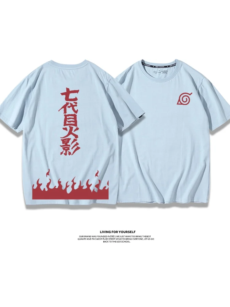 تي شيرت رجالي بأكمام قصيرة مستوحى من أنمي ناروتو، زي تنكري عصري للصيف، قميص فضفاض من القطن مطبوع وقابل للتنفس #2