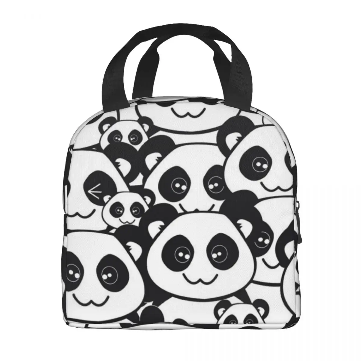 Fresh Cooler Bags Waterproof Oxford Cloth Portable Thermal Lunch Bags For Women Panda Pattern Print Convenient Lunch Food Bags