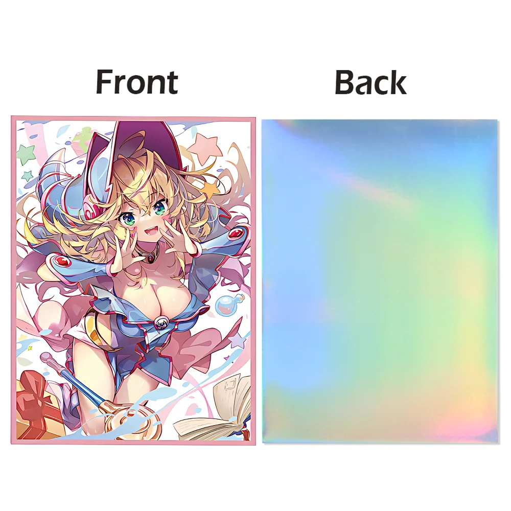 60 pçs 63x90mm holográfico flash anime cartão mangas bonito meninas jogo de tabuleiro protetor de cartão de negociação para cartões ygo como presentes de natal