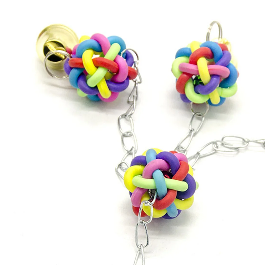 

Colorful Parrot Chewing Ball Hanging Bird Bite Bell Cage Accessory for Cockatiel Parakeet Parrot Chewing Bird Bite