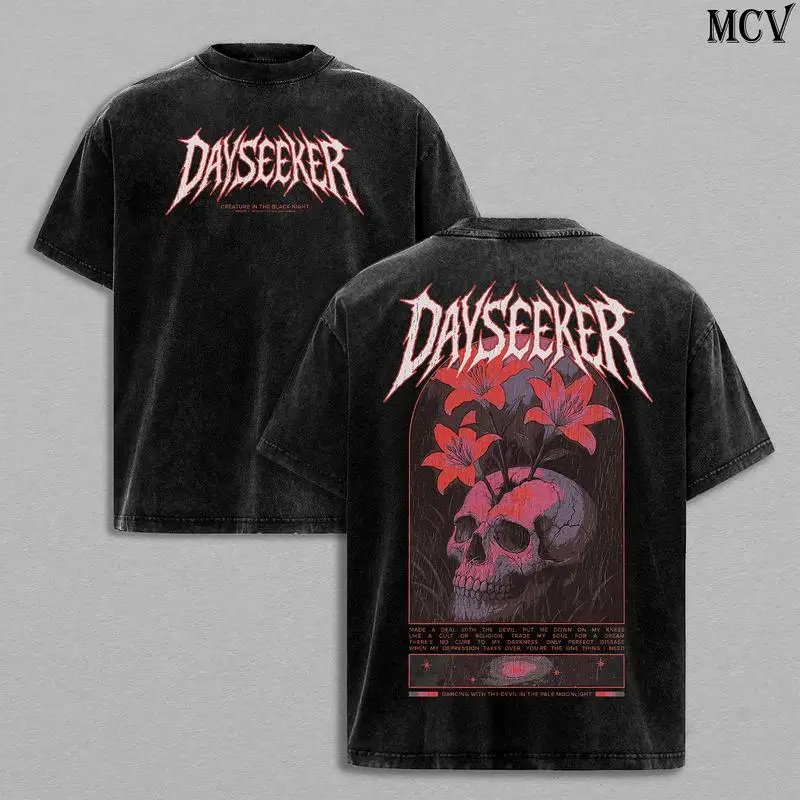 

Dayseeker Creature Metal Skull Tee Washed – Vintage Acid Wash Heavy Cotton Oversize Unisex Rock Band T-Shirt, Sweatshirt & Hoodi