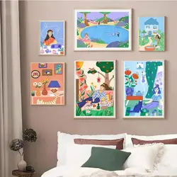 PhotoCustom DIY Pictures By Number Girl Painting By Numbers Portrait Drawing On Canvas Hand Painted Paintings Landscape Home Dec