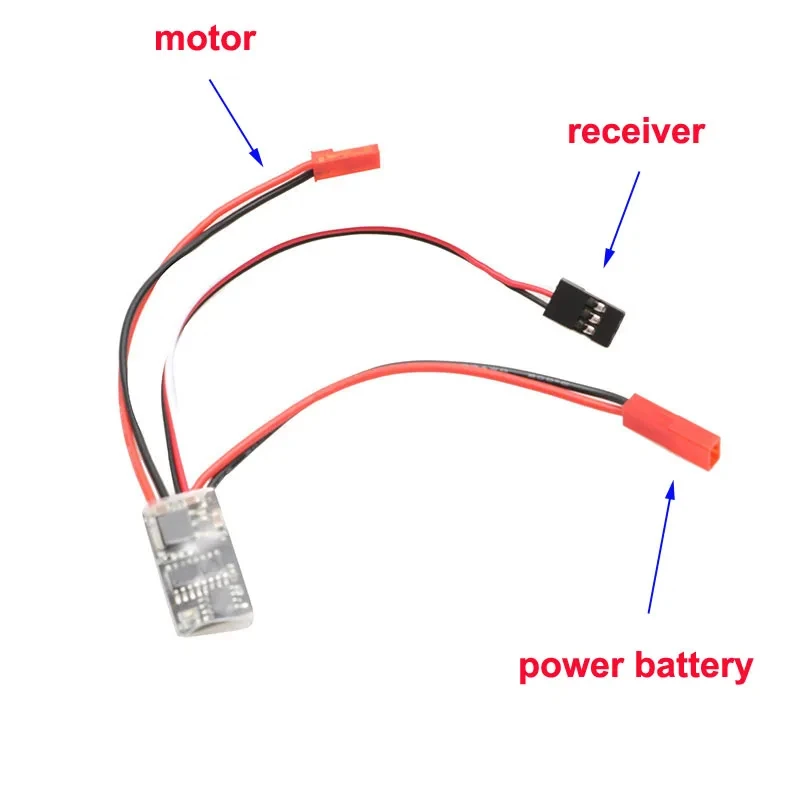 2PCS 1-3S 10A 3.2-12.6V Micro Brushed ESC Two Way no Brake Mode Speed Controller with Indicator Light for RC Car Boat Model