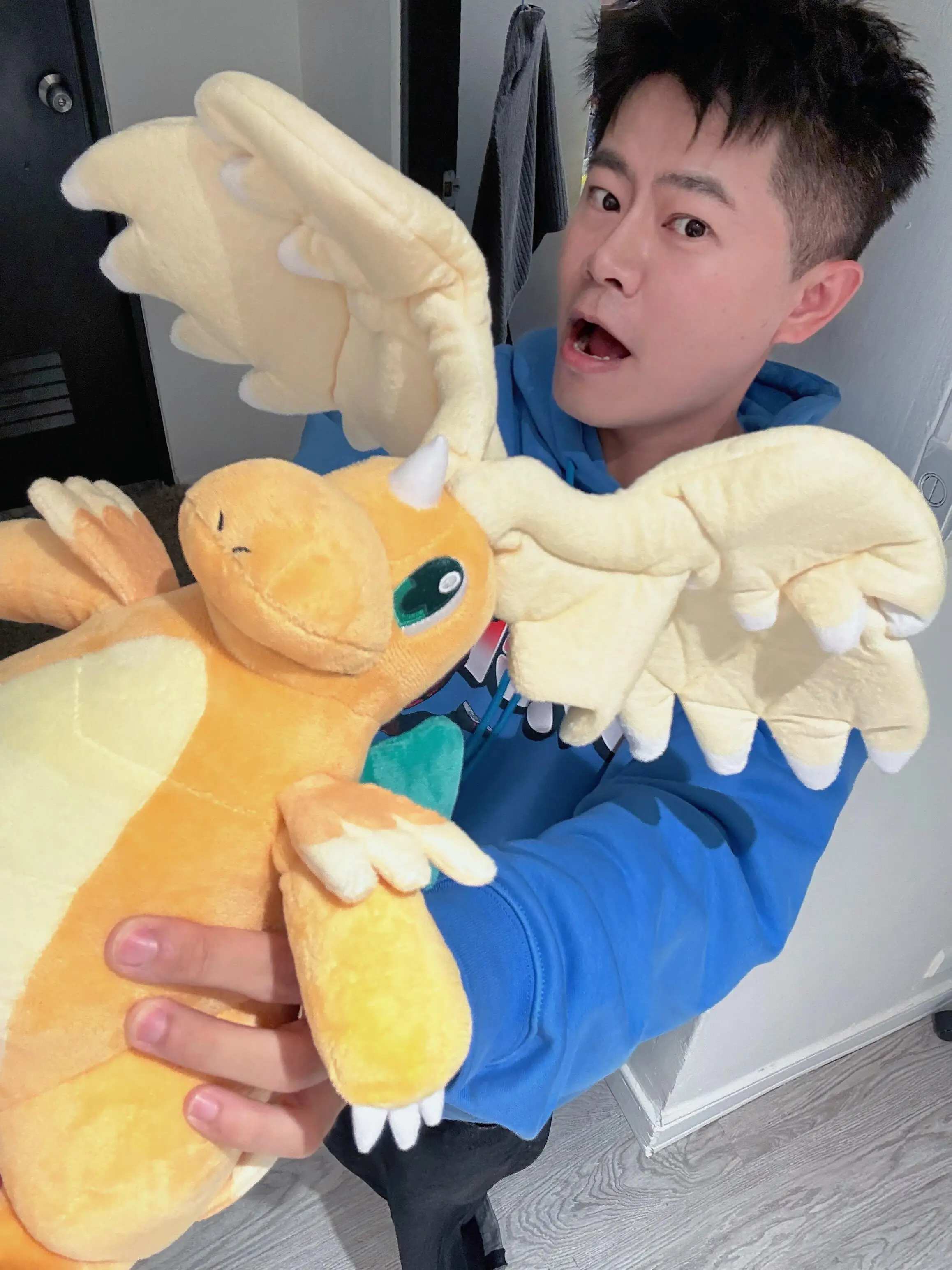 

Limited Japanese Edition Mega Dragonite Pokemon Pikachu Peluche Plush Toys Dragonite Holding Dratini Dragapult Dratini Doll Toy