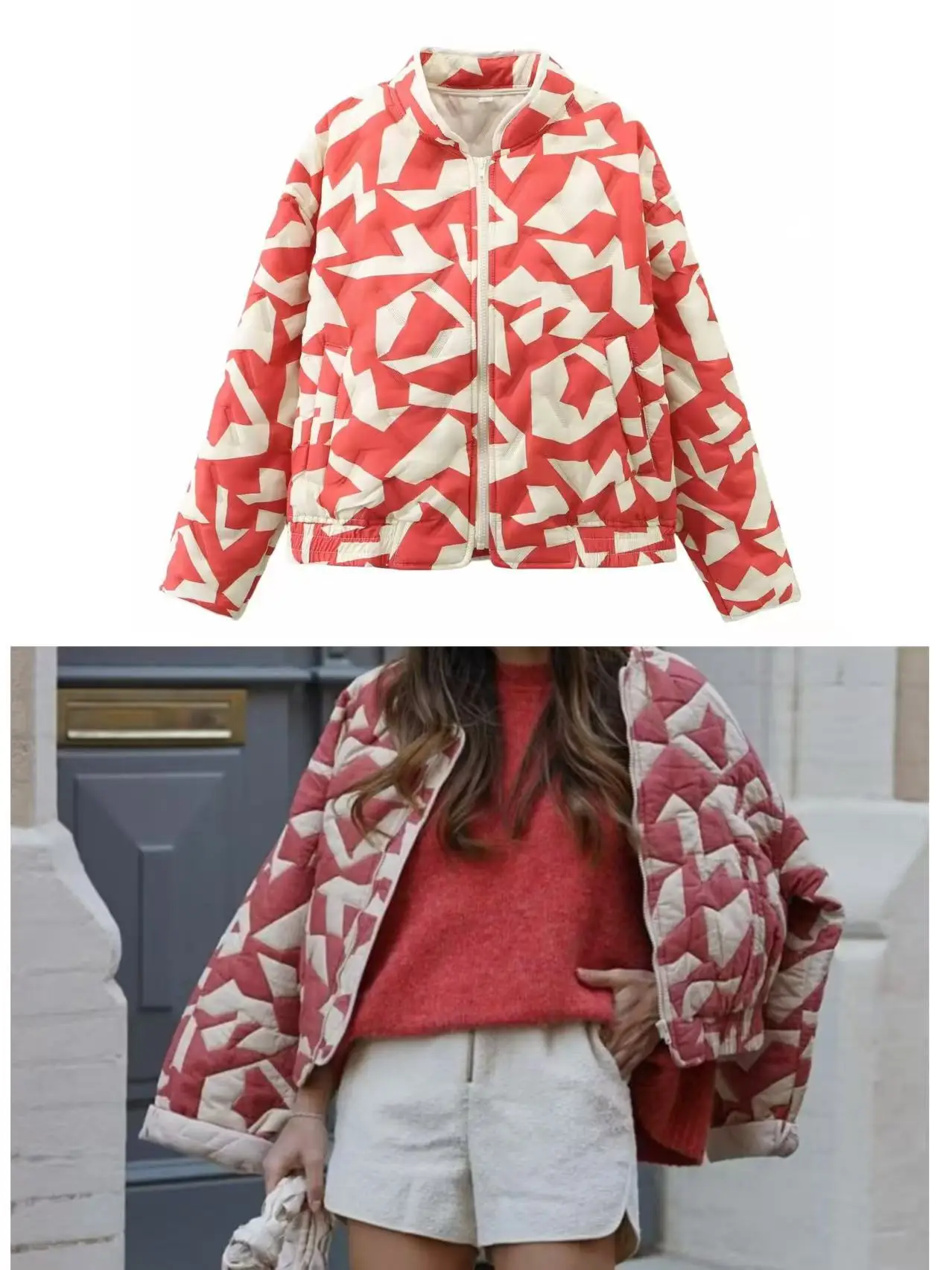 Chaqueta de algodón para mujer, ropa de abrigo de algodón elegante, transpirable y ligera, diseño versátil para ir al trabajo, novedad de Otoño de 2025