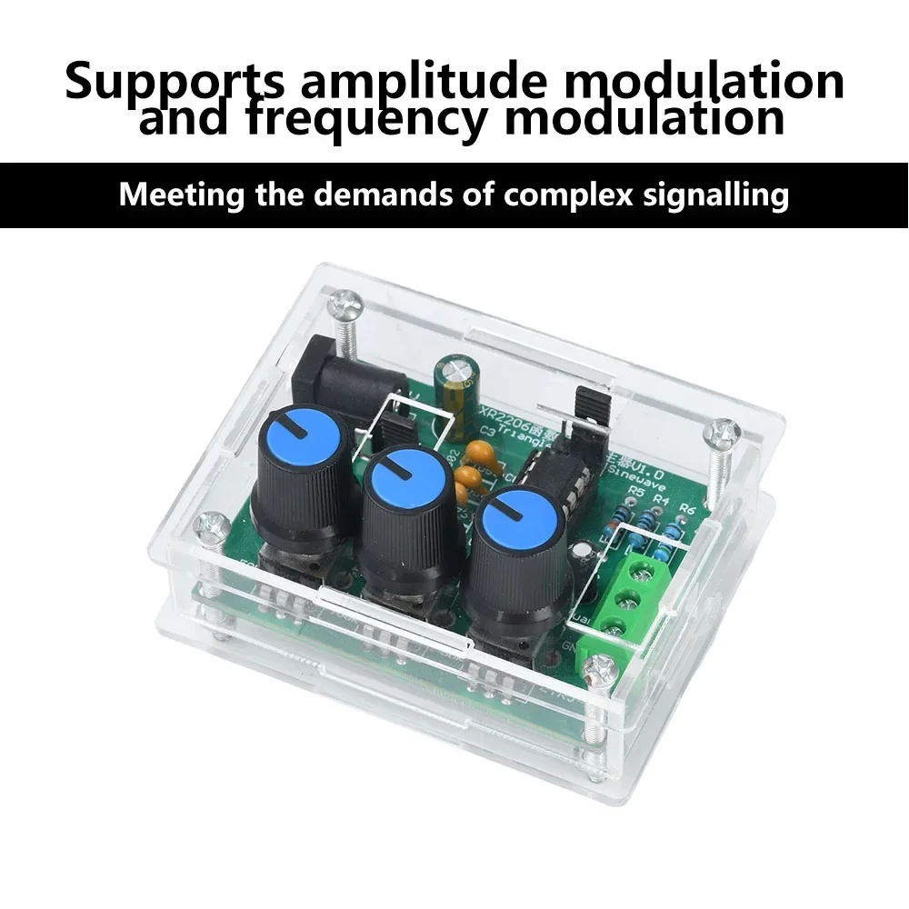 XR2206 1Hz-1MHz Function Signal Generator Sine/Triangle/Square Output Signal Generator Adjustable Frequency Amplitude DIY Kit