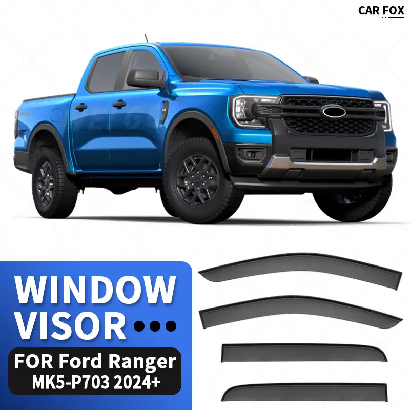 

For FORD Ranger P375 P703 2019-2024 Car Window Visor Awning Shelters Windshield Side Window Rain Sun Shade Auto Accessories