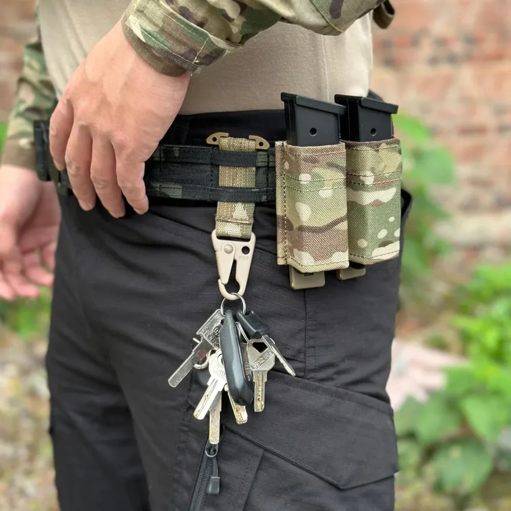 2 قطعة والعتاد التكتيكي EDC خطاف الصدام مولي حزام كليب مع المحملة في الهواء الطلق جبل حزام المعركة أداة لقفازات سلاسل المفاتيح سترة صيد والعتاد #4