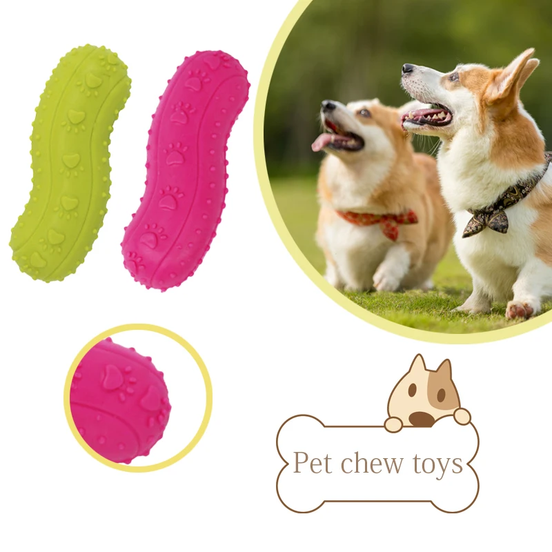 

Pet Chew Toy Soft Rubber Bite-resistance Sausage Shape Teeth Grinding Chewing Toys for Small Dogs Training Pet Supplies