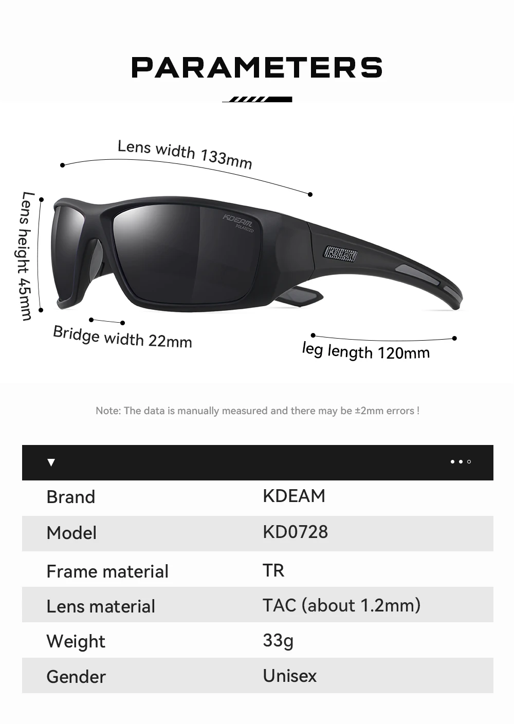 Kdeam Herren Fahrrads onnen brille polarisiert große Elastizität von tr90 Material Reit sonnenbrille 1,2mm Dicke Polarisation gläser – Detail 10
