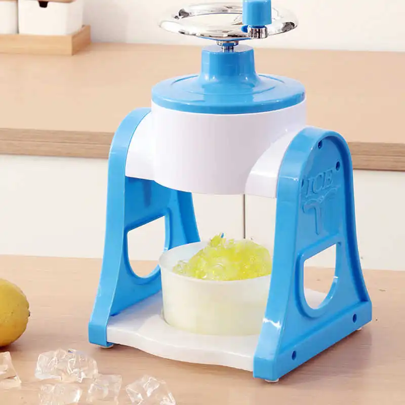 Portable Manual Ice Crusher Shape Hand Crank Manual Ice Crusher Shaved Ice Machine Stainless Steel Blade Shredding Ice Slush Mak