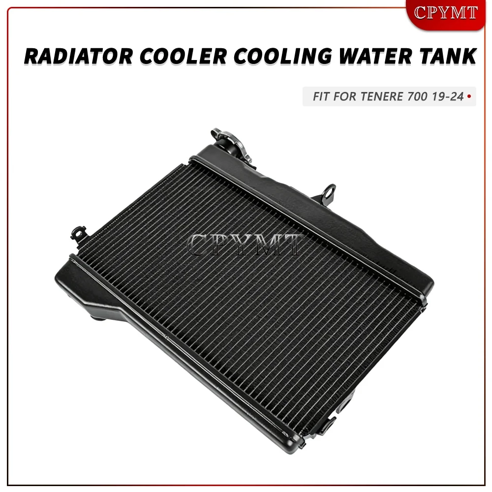 Motorcycle Aluminum Radiator Cooler Assembly Cooling Water Tank Accessories Fit For Tenere 700 2019 2020 2021 2022 2023 2024