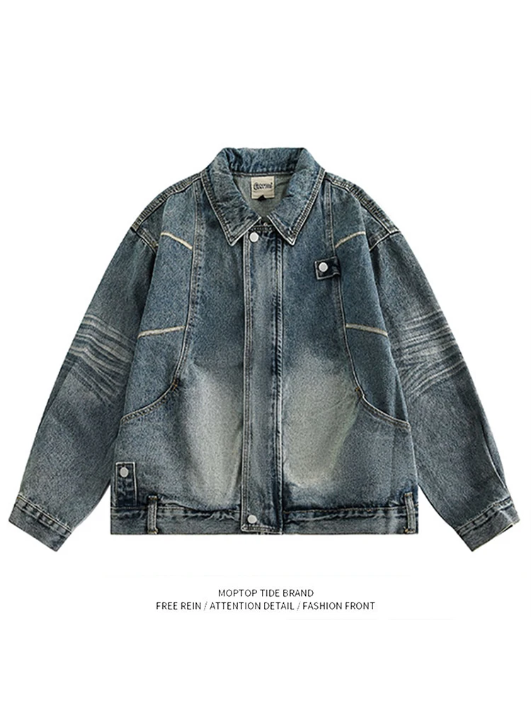 

Винтажная белая талия ort Denim Jaet ex Youth Faion Ветрозащитная повседневная верхняя одежда из полиэстера для пар