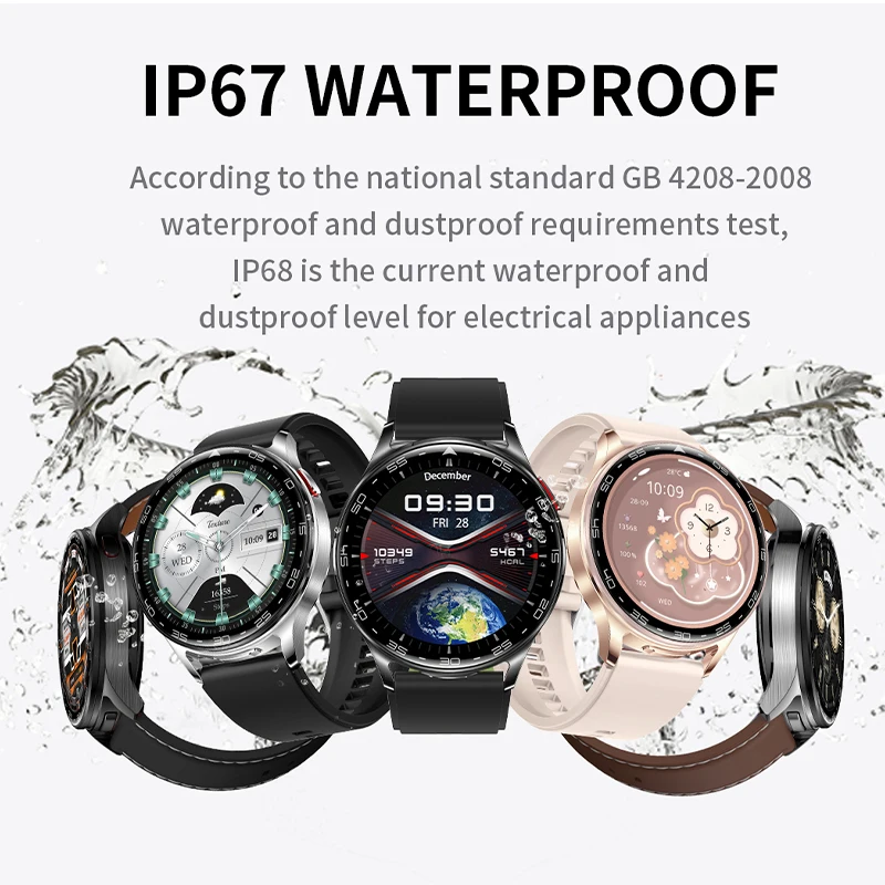 New 2024 Men's Smart Watch 1.39-inch 360 * 360 resolution high-definition screen IP67 waterproof health monitoring couple watch