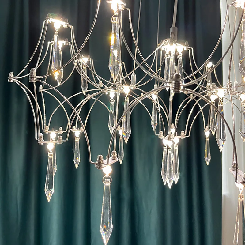 Crystal Chandelier Lighting Modern Pendant Lamps For Living Dining Room Firefly Design Ceiling Chandelier Nordic Home Decor Lamp